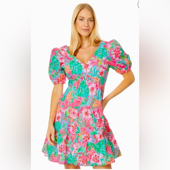NWT LILLY PULITZER NALANI SHORT SLEEVE COTTON DRESS - Picture 1 of 14
